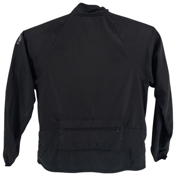 Bearded Goat Men's Med Full Zip Packable Windbreaker Black Outdoor Hiking Jacket - Picture 2 of 9